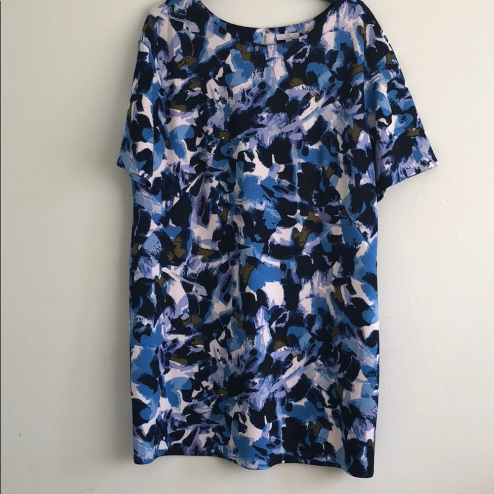 Halston blue combo dress